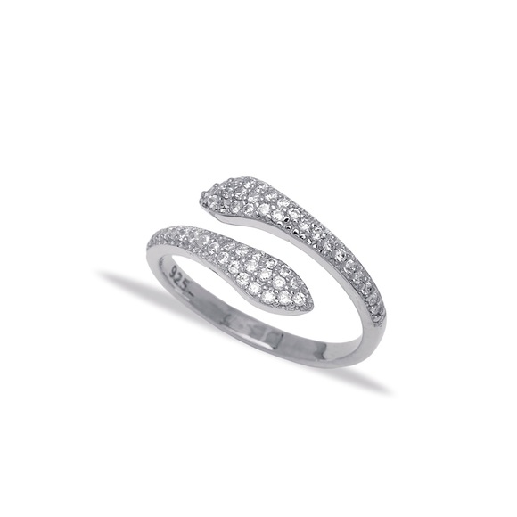 💍✨🐍Sterling Silver Trendy Two-Head Snake Ring | Adjustable & Chic - Picture 2 of 3